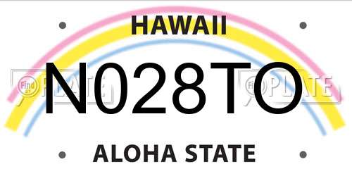 N028TO Hawaii License Plate