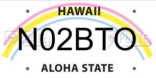 N02BTO Hawaii License Plate