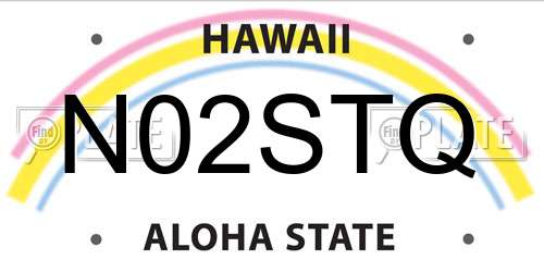 N02STQ Hawaii License Plate