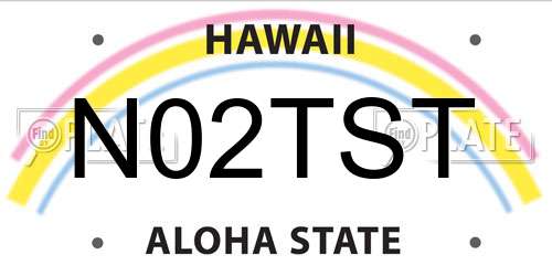 N02TST Hawaii License Plate