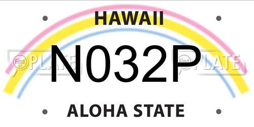 N032P Hawaii License Plate
