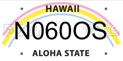 N060OS Hawaii License Plate