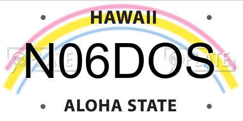 N06DOS Hawaii License Plate