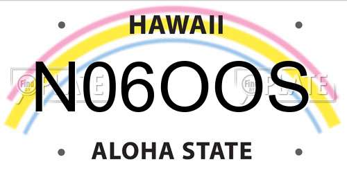 N06OOS Hawaii License Plate