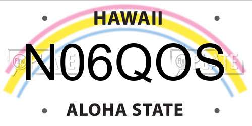 N06QOS Hawaii License Plate