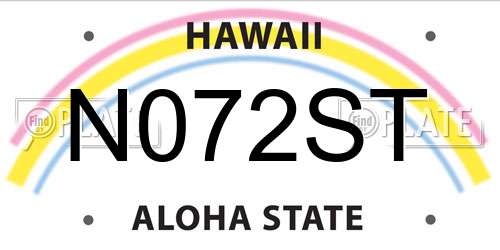 N072ST Hawaii License Plate