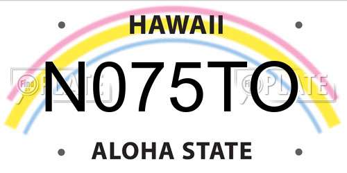 N075TO Hawaii License Plate