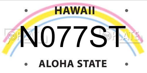 N077ST Hawaii License Plate
