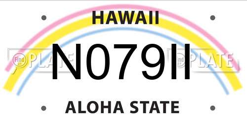 N079II Hawaii License Plate