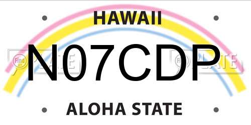 N07CDP Hawaii License Plate