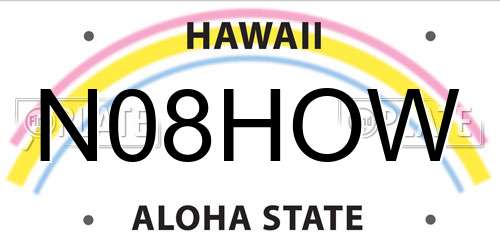 N08HOW Hawaii License Plate