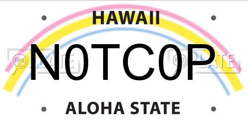 N0TC0P Hawaii License Plate