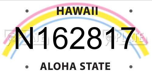 N162817 Hawaii License Plate