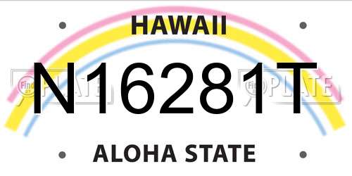 N16281T Hawaii License Plate