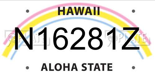 N16281Z Hawaii License Plate