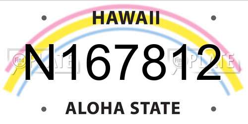 N167812 Hawaii License Plate