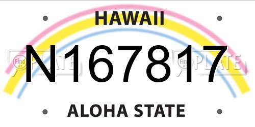 N167817 Hawaii License Plate