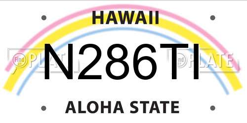 N286TI Hawaii License Plate