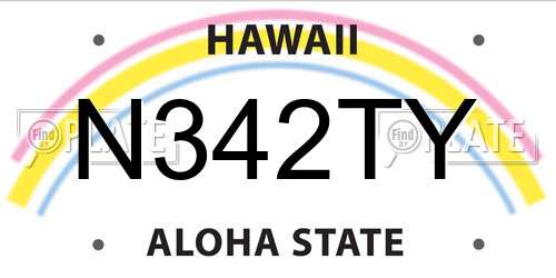 N342TY Hawaii License Plate