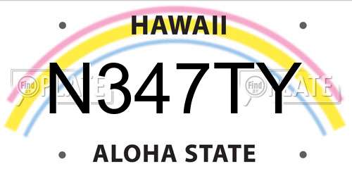 N347TY Hawaii License Plate