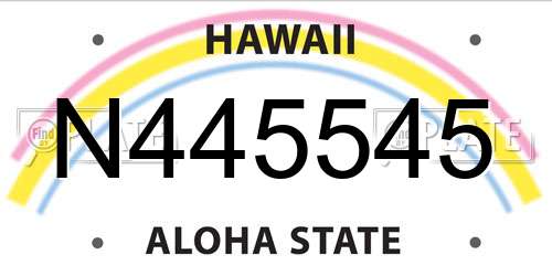 N445545 Hawaii License Plate