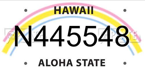 N445548 Hawaii License Plate