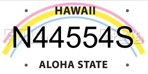N44554S Hawaii License Plate