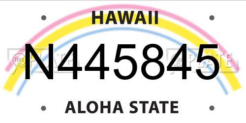 N445845 Hawaii License Plate