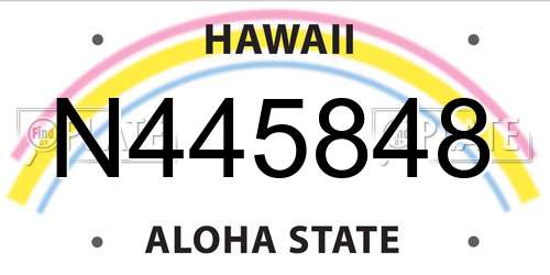 N445848 Hawaii License Plate