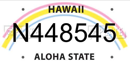 N448545 Hawaii License Plate