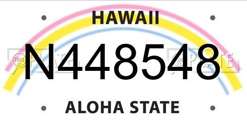 N448548 Hawaii License Plate