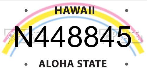 N448845 Hawaii License Plate
