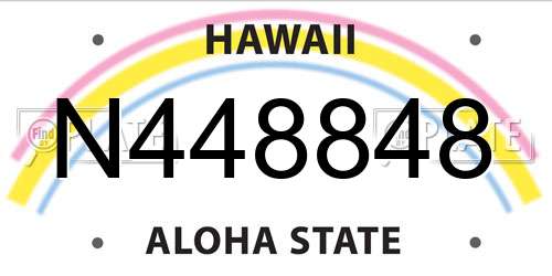 N448848 Hawaii License Plate