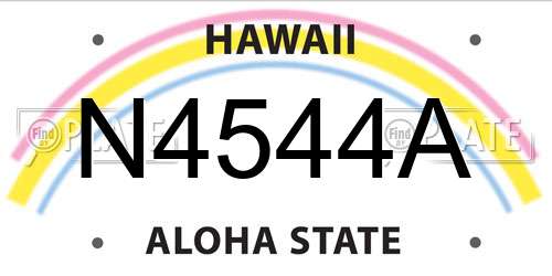 N4544A Hawaii License Plate