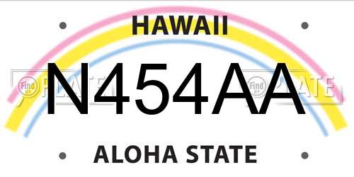 N454AA Hawaii License Plate