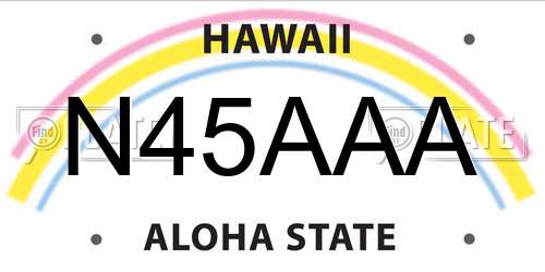 N45AAA Hawaii License Plate