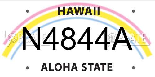 N4844A Hawaii License Plate