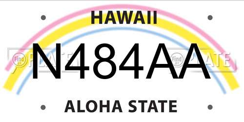 N484AA Hawaii License Plate