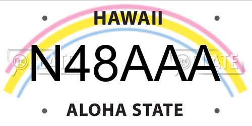 N48AAA Hawaii License Plate