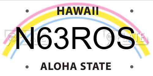 N63ROS Hawaii License Plate