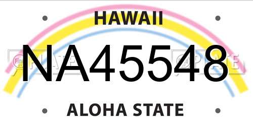 NA45548 Hawaii License Plate
