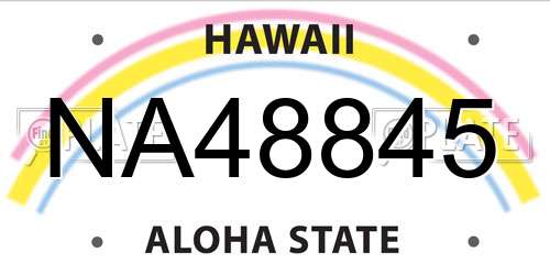 NA48845 Hawaii License Plate