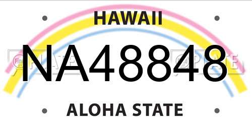 NA48848 Hawaii License Plate