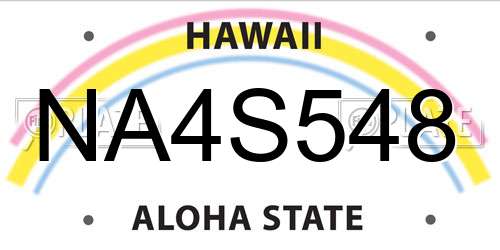 NA4S548 Hawaii License Plate