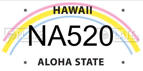 NA520 Hawaii License Plate