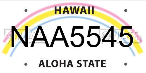 NAA5545 Hawaii License Plate