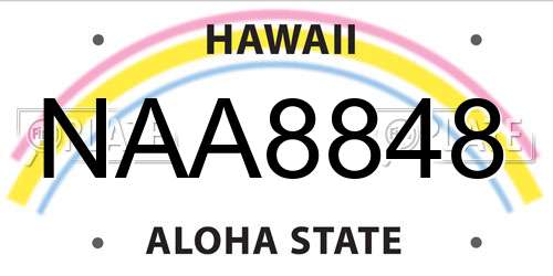 NAA8848 Hawaii License Plate