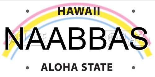 NAABBAS Hawaii License Plate