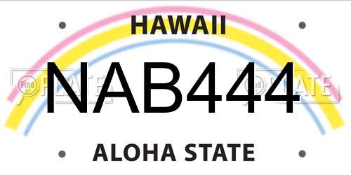 NAB444 Hawaii License Plate