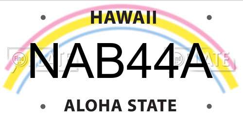 NAB44A Hawaii License Plate